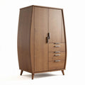 Wooden wardrobe with curved design and four drawers 80 x 50 x 150cm