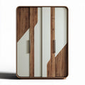 Modern wooden wardrobe with sliding doors and geometric design 100 x 60 x 200cm