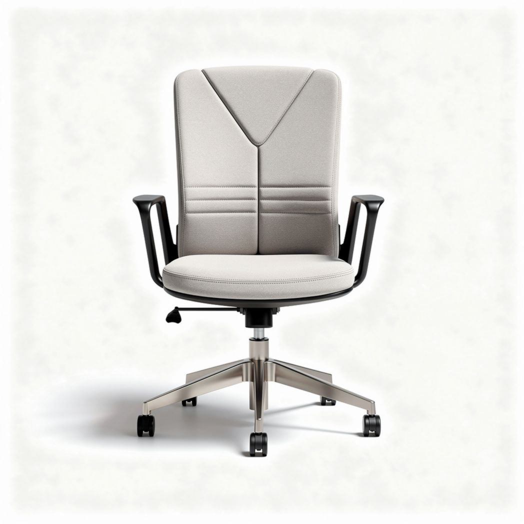 Office chair with ergonomic design adjustable height and fabric upholstery in light gray 50 x 50 x 100cm